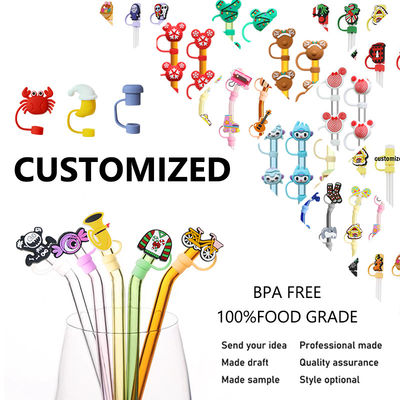 Προσαρμοσμένα Σιλικόνιο Straw Toppers για Tumblers Σιλικόνιο Straw Cap Καπέλα PVC Ελεύθερο BPA Ελεύθερο