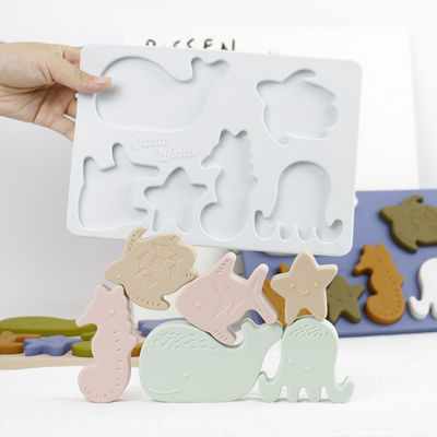 ποιότητας  Sea Ocean Animals Silicone Puzzle , Educational Montessori Baby Puzzle εργοστάσιο