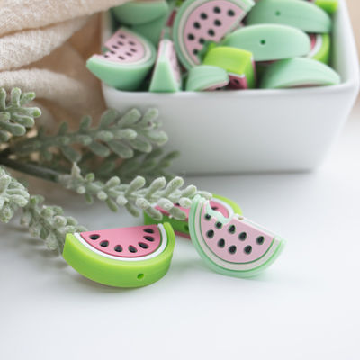 ποιότητας  Red Watermelon Shaped Silicone Beads Soft For Baby Teething εργοστάσιο