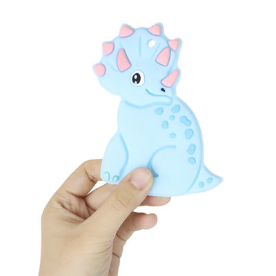 Ζωηρόχρωμη εξατομικευμένη μωρό σιλικόνη Teether με τη μορφή της Dino αλόγων προβάτων