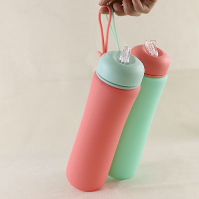 Μπουκάλι νερό μαλακό πτυσσόμενο 500Ml σιλικόνης ODM cOem για το τρέξιμο