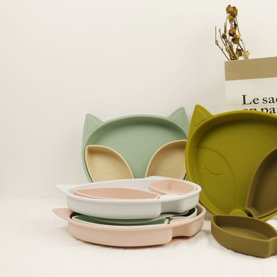 Eco Dinnerware σιλικόνης πιάτων αναρρόφησης σιλικόνης μωρών που τίθεται φιλικό για τη σίτιση μικρών παιδιών
