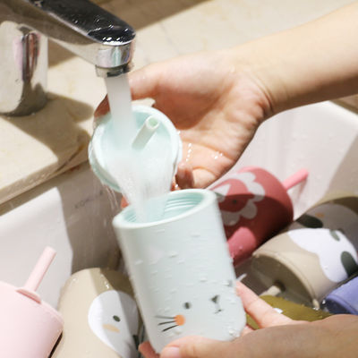 Φλυτζάνι BPA ελεύθερο Eco παιδιών σιλικόνης κατάρτισης αχύρου μικρών παιδιών φιλικό