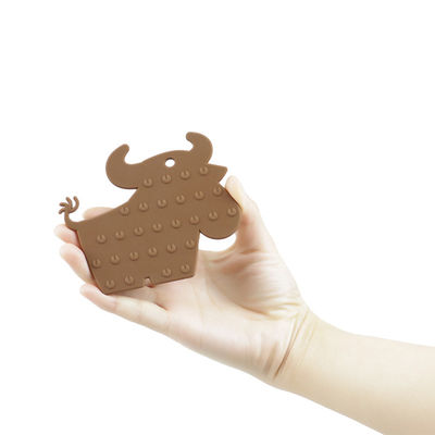 Ελεύθερη σιλικόνη Teether, μασητά παιχνίδια αγελάδων BPA οδοντοφυΐας σιλικόνης μωρών για το δώρο περιποίησης