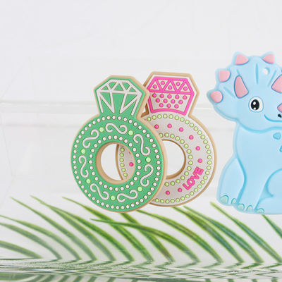 Μωρό Teether, μη τοξικά δαχτυλίδια σιλικόνης διαμαντιών κινούμενων σχεδίων οδοντοφυΐας σιλικόνης