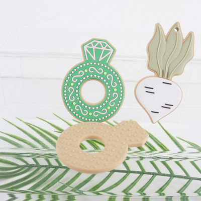 Μωρό Teether, μη τοξικά δαχτυλίδια σιλικόνης διαμαντιών κινούμενων σχεδίων οδοντοφυΐας σιλικόνης