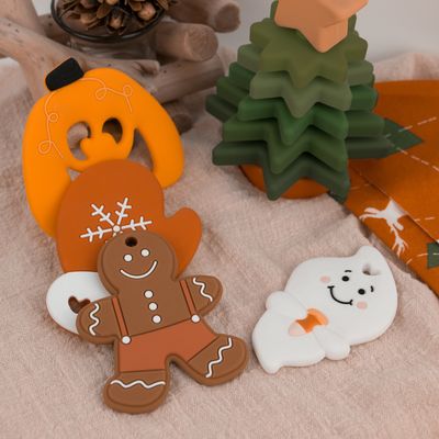 Ζωηρόχρωμη σιλικόνη Teether, φιλικό άτομο Teether συνήθειας μελοψωμάτων Eco για το μωρό