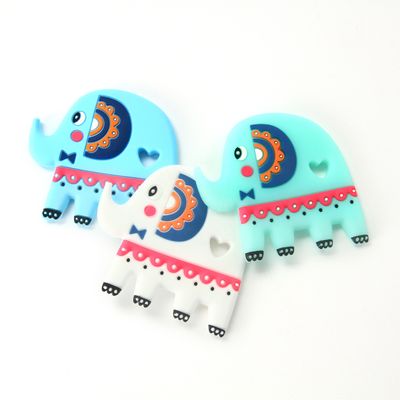 Το μωρό Teether BPA σιλικόνης βαθμού τροφίμων ελεφάντων ελεύθερο με προσαρμόζει το λογότυπο