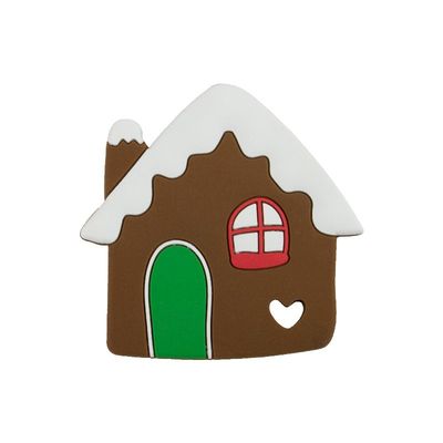 Μαλακή σιλικόνη Teether ατόμων μελοψωμάτων Χριστουγέννων ζωηρόχρωμο για την οδοντοφυΐα μωρών