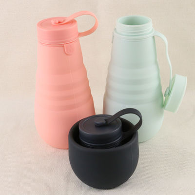Leakproof πτυσσόμενο μπουκάλι BPA κατανάλωσης σιλικόνης ελεύθερο για τη στρατοπέδευση ταξιδιού