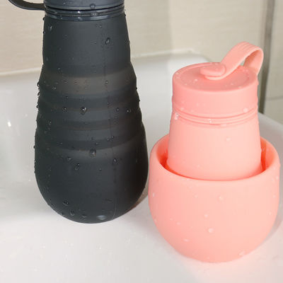 Leakproof πτυσσόμενο μπουκάλι BPA κατανάλωσης σιλικόνης ελεύθερο για τη στρατοπέδευση ταξιδιού