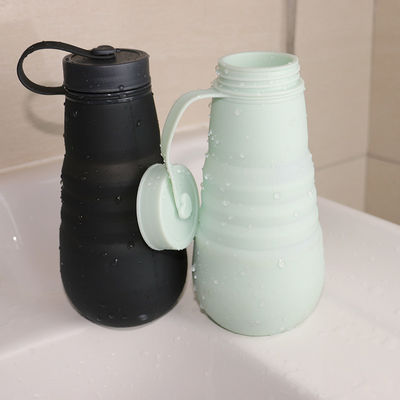 Leakproof πτυσσόμενο μπουκάλι BPA κατανάλωσης σιλικόνης ελεύθερο για τη στρατοπέδευση ταξιδιού