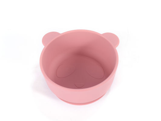 Γλυκιά καρτούν Desing Bear Panda σχήμα μωρό Σιλικόνη σούπα σίτισης χωρίς γεύση με προσαρμόστε το λογότυπο