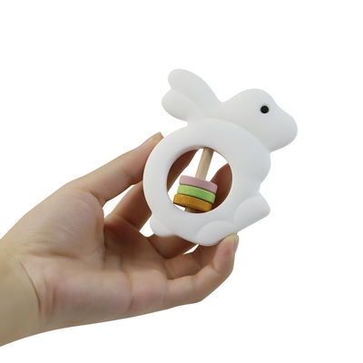 Ελεύθερη σιλικόνη Teether BPA για τα κατευναστικά παιχνίδια κουδουνισμάτων σιλικόνης βαθμού τροφίμων προσοχής μωρών οδοντοφυΐας