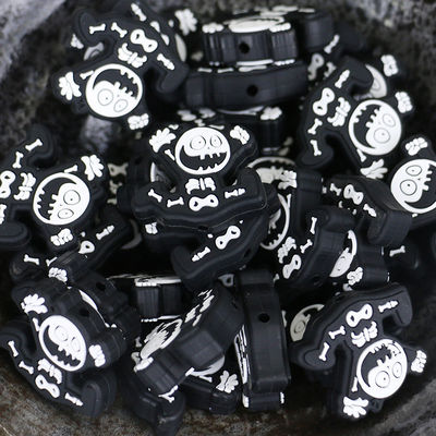 χονδρικές χαμηλές χάντρες οδοντοφυΐας σιλικόνης κινούμενων σχεδίων DIY MOQ φτηνές χαριτωμένες για τις μάνδρες keychains
