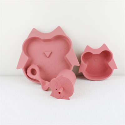 Πλήρη κάλυψη από άχυρο σε 3D σχεδιασμό ελαφρύ σετ σκεύη για μωρά σε σιλικόνη