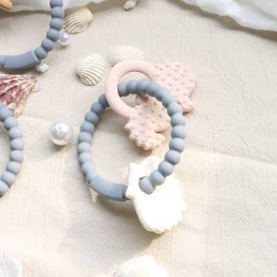 Τροφική Σιλικόνη Baby Teether με μη τοξικό σχεδιασμό και εύκολη λαβή χειραφέτησης BPA ελεύθερο Σιλικόνη δαχτυλίδια δόντια