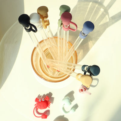 Μη τοξικό Custom Made Silicone Straw Cover Toppers Hat Cap για Tumblers Straw