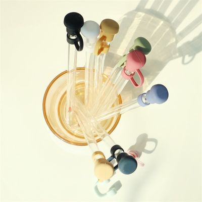 Μη τοξικό Custom Made Silicone Straw Cover Toppers Hat Cap για Tumblers Straw