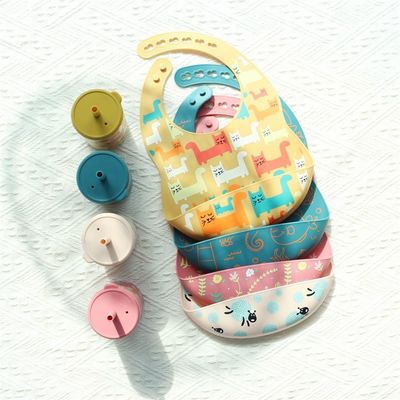 OEM Εύκολο στο καθαρισμό Σιλικόνη Baby Bib Για 0-4 ετών Τρέφοντας μωρό Τύπο Σιλικόνη Bib Cup
