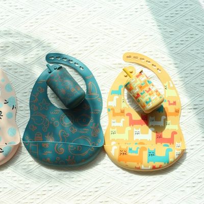 OEM Εύκολο στο καθαρισμό Σιλικόνη Baby Bib Για 0-4 ετών Τρέφοντας μωρό Τύπο Σιλικόνη Bib Cup