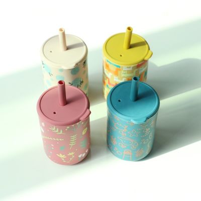 Τυπωμένο Προσαρμοσμένο Ποτό Σιλικόνιο Sippy Cup με άχυρο
