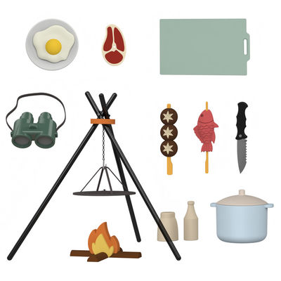Προσαρμοσμένο λογότυπο 19 PC Σιλικόνη Pretend BBQ Grill Παίξτε Κουζίνα Cook Toy Mini Chef Barbecue Role Playing Set Παιδιά Κουζίνα Παιχνίδια Δώρο