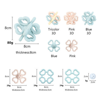 PAISEN BSCI Ράτλ Μωρό Teether μπάλα παιχνιδάκι BPA δωρεάν Σιλικόνη μαλακό μπάλα εύκολο να κρατήσει Teether για μωρά ηλικίας 6 μηνών+