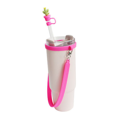 30oz 40oz Tumbler με λαβή Αντι-γδαρμένο Σιλικόνιο Κούπα μανίκι και Αντι-γλιστρούμενο μπουκάλι νερού λαβή Strap