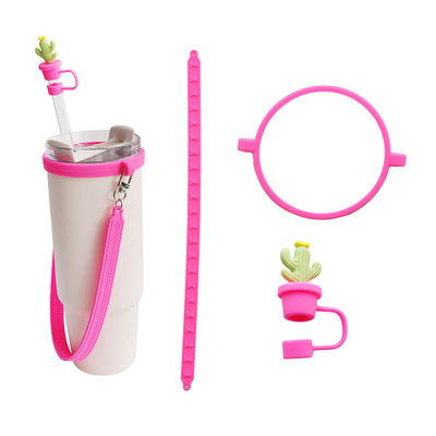 30oz 40oz Tumbler με λαβή Αντι-γδαρμένο Σιλικόνιο Κούπα μανίκι και Αντι-γλιστρούμενο μπουκάλι νερού λαβή Strap