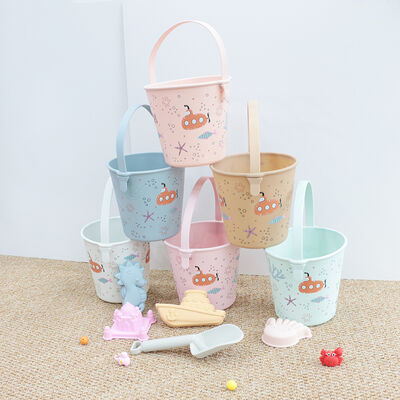 Customized Baby Silicone Sand Bucket Set | 6-Piece Beach Toy Kit with Molds & Shovel | BPA-Free Soft Silicone for Toddler Summer Outdoor Play | OEM ODM