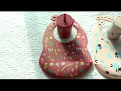 Σιλικόνιο ποτήρι με άχυρο για την εκπαίδευση των παιδιών χωρίς BPA Φαγητό Σιλικόνιο εκτυπωμένο ποτήρι Sippy